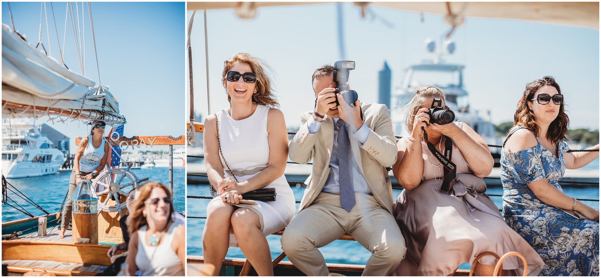 boat paparazzi - massachusetts destination wedding photography