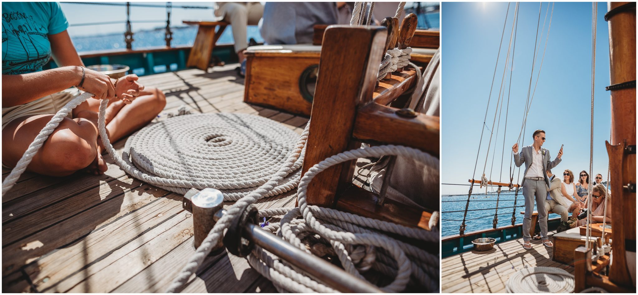 coiling the ship ropes - boston elopement photos