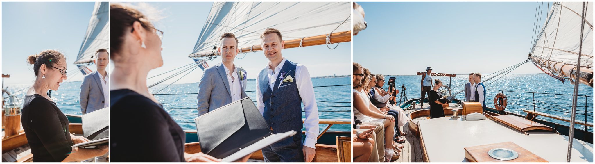 civil ceremony on ship - boston elopement photographer