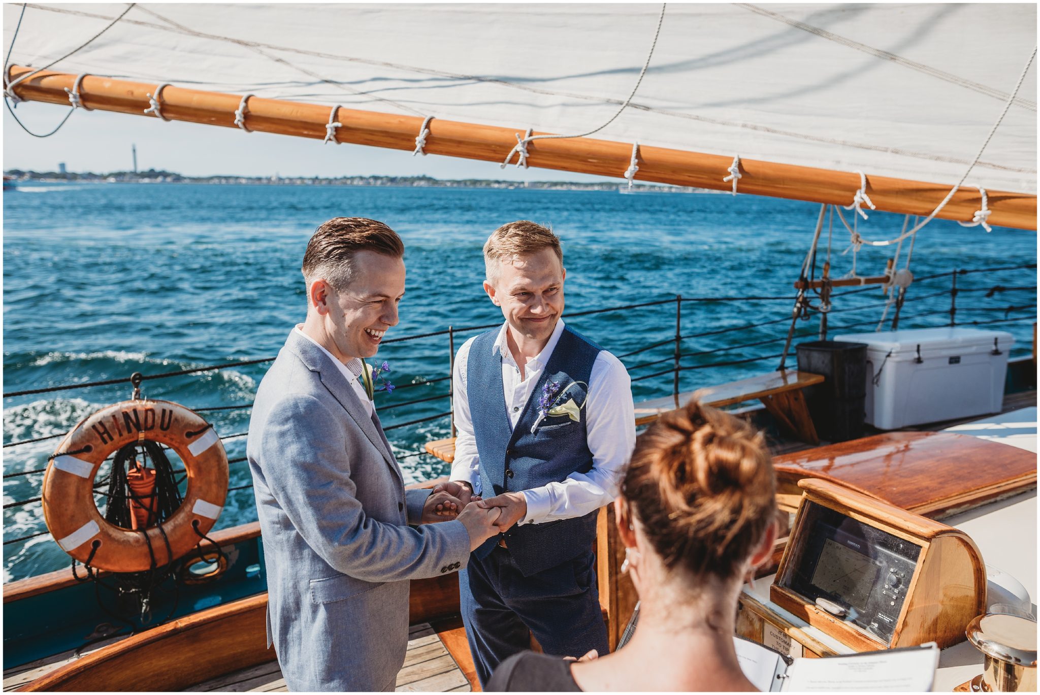 same sex marriage on boat - boston wedding photography