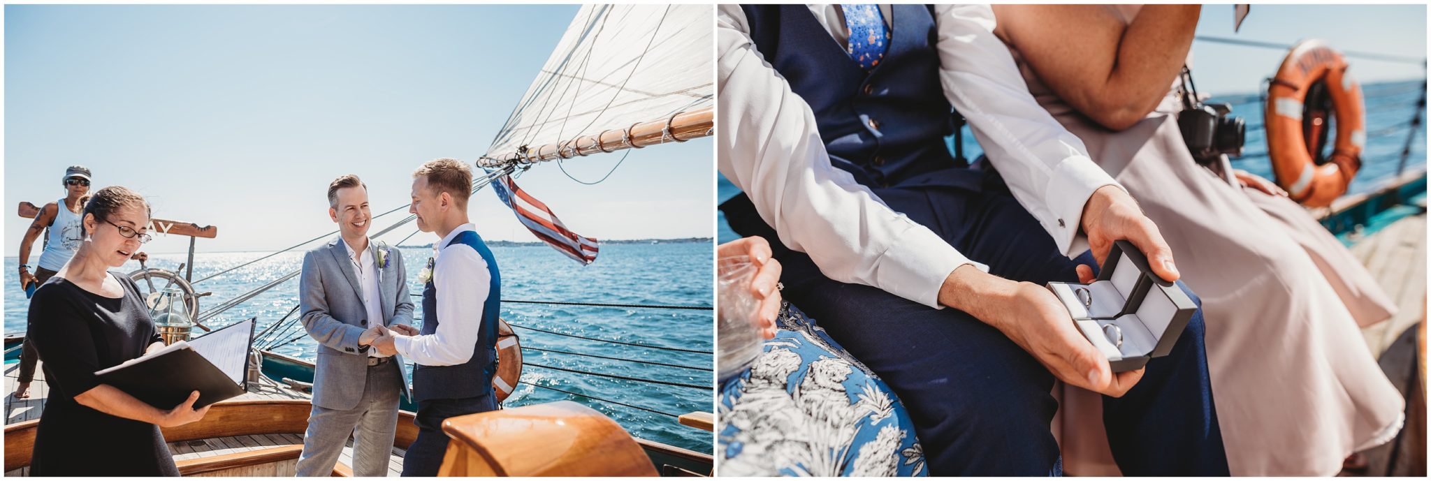 vows on a boat - new england destination wedding photographer