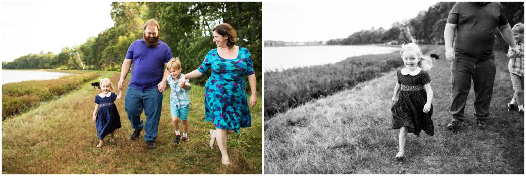 family walking and holding hands - framingham portrait photography