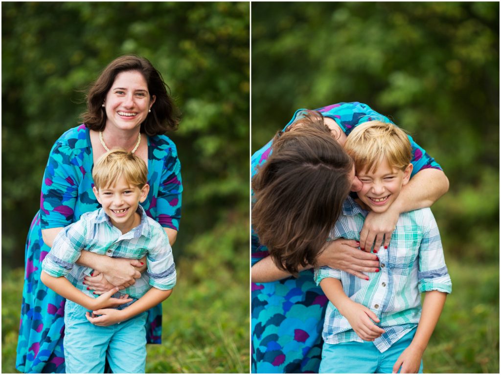 mother embracing young son - photographer in framingham