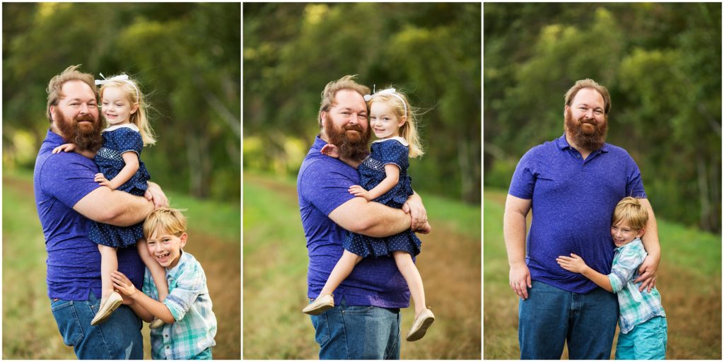 portrait of a father with son and daughter - Massachusetts portrait photographer