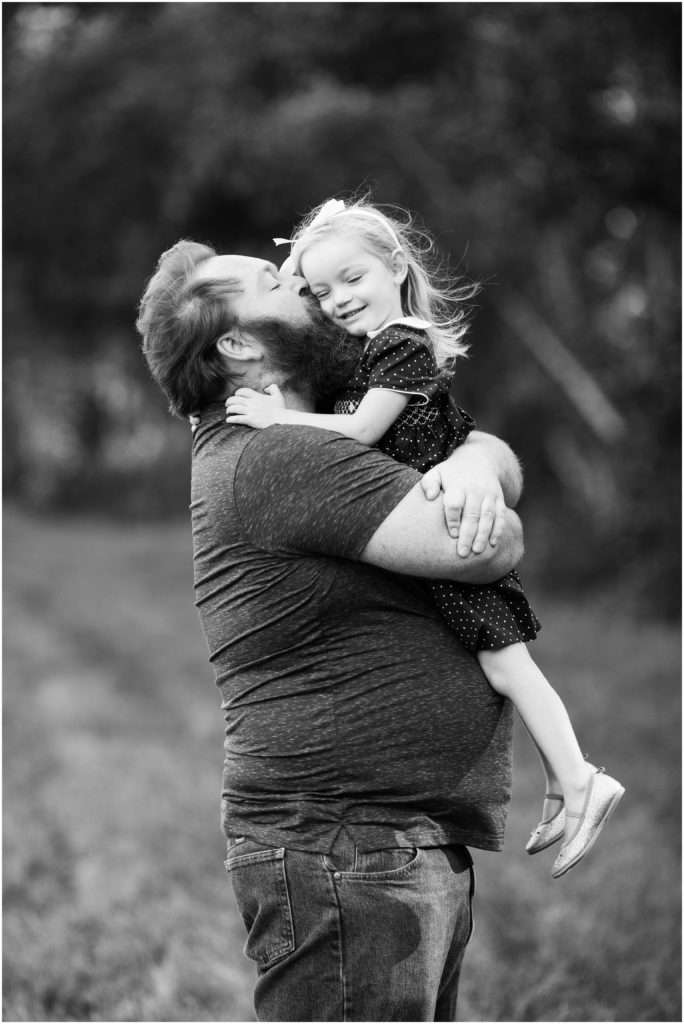bearded father kissing daughter - massachusetts portrait photography