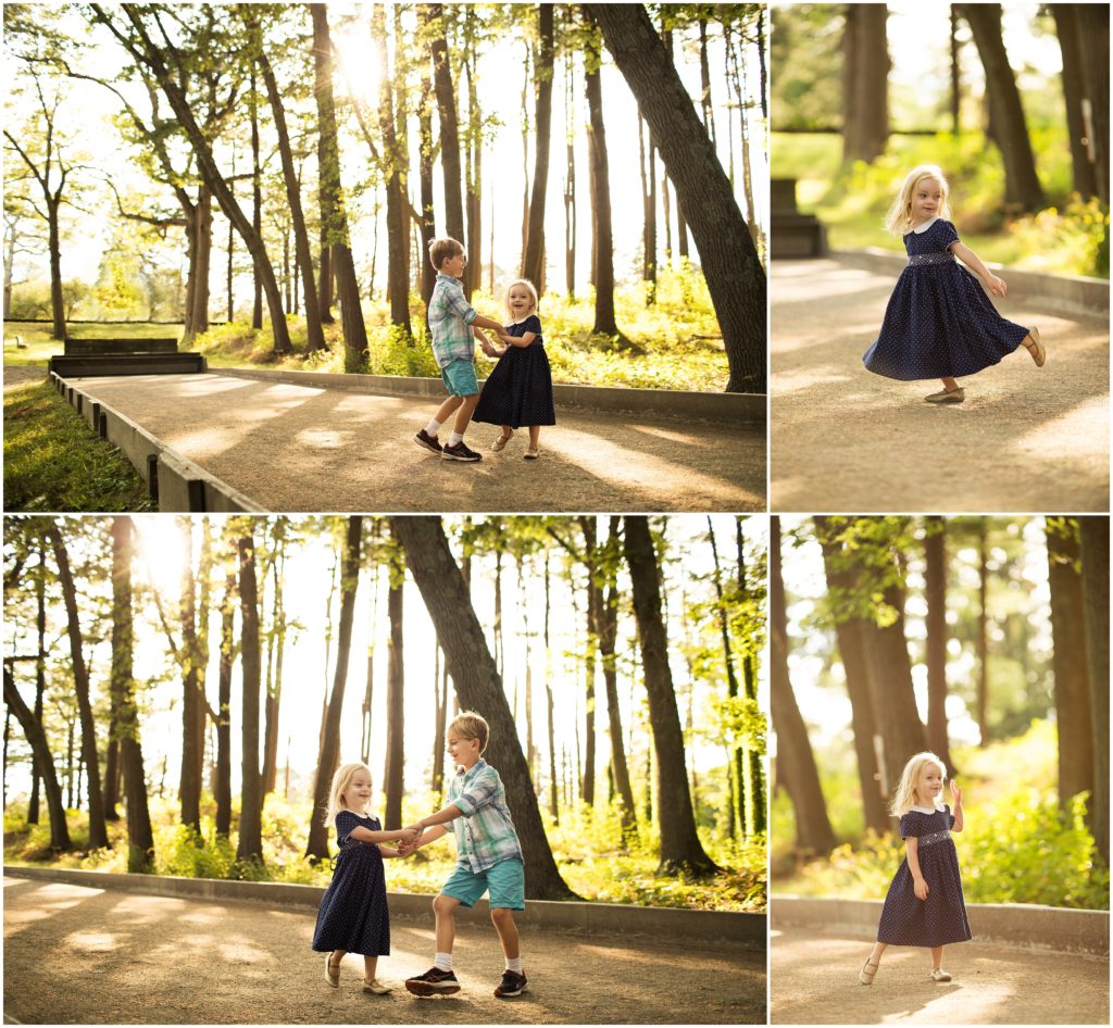 brother and sister dancing together - framingham child photography