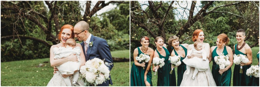 bridal-party-dressed-in-green