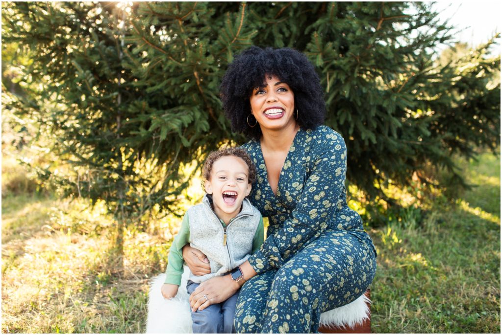 mother and son laughing | boston family portraits