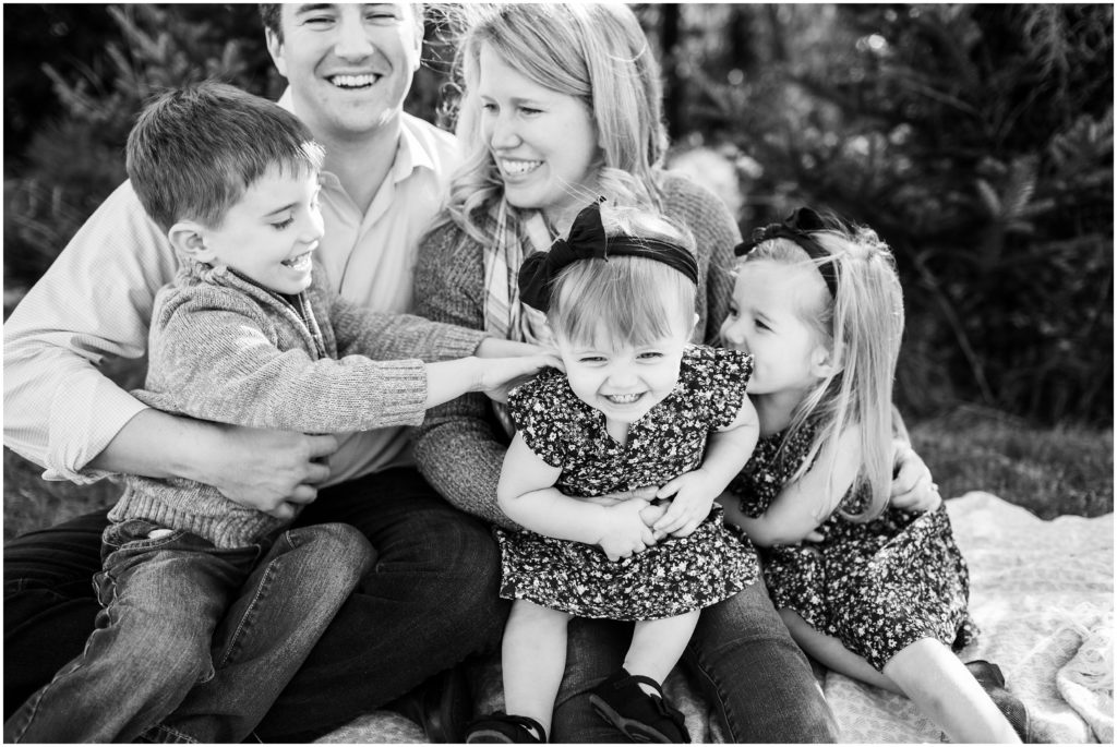 family of five laughing together | boston family portraits
