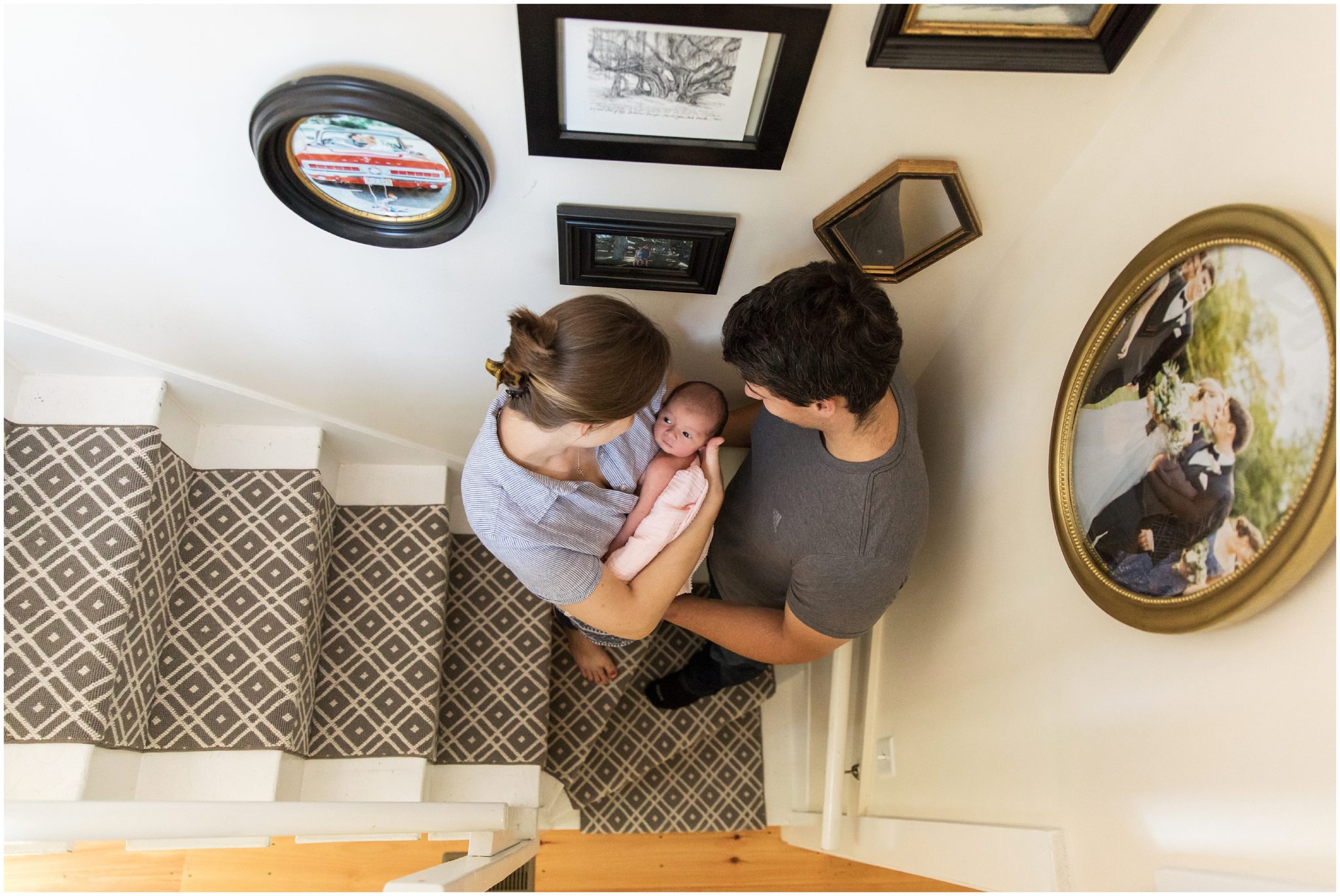 family-in-antique-stairwell-holliston-ma-boston-newborn-photographer