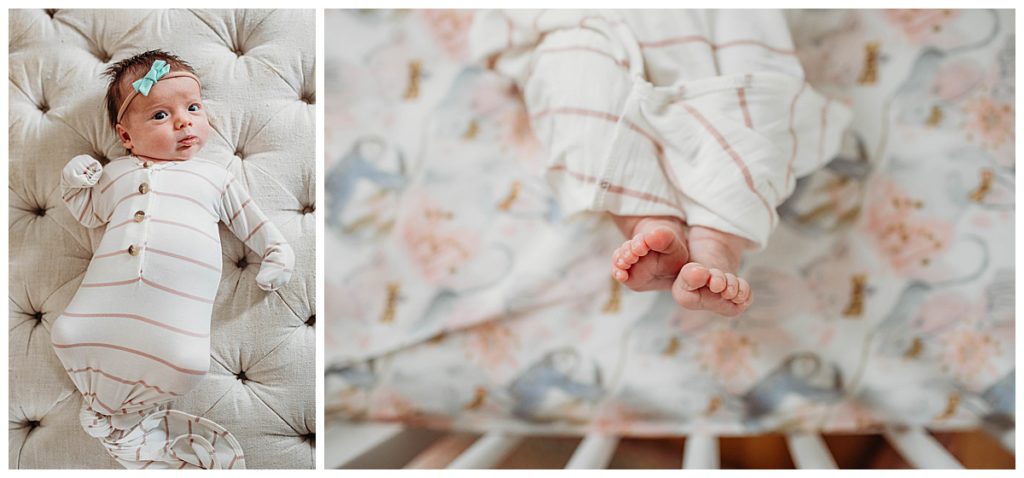 baby-girl-in-striped-onesie-laying-in-neutral-crib