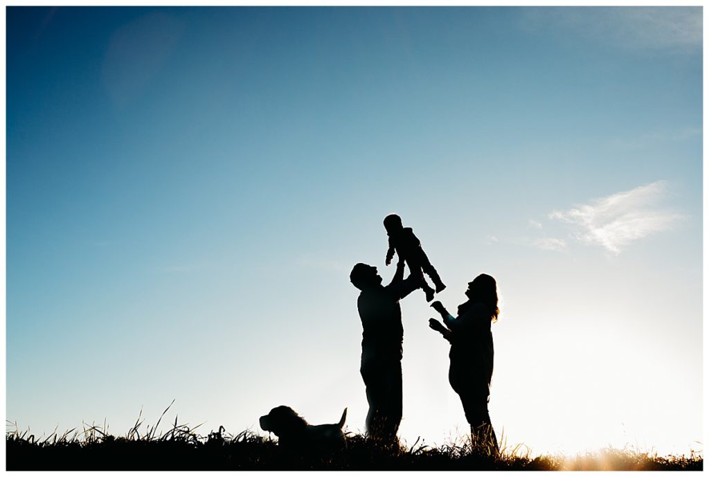 family-silhouette-with-dog-and-toddler-boston-family-photographer