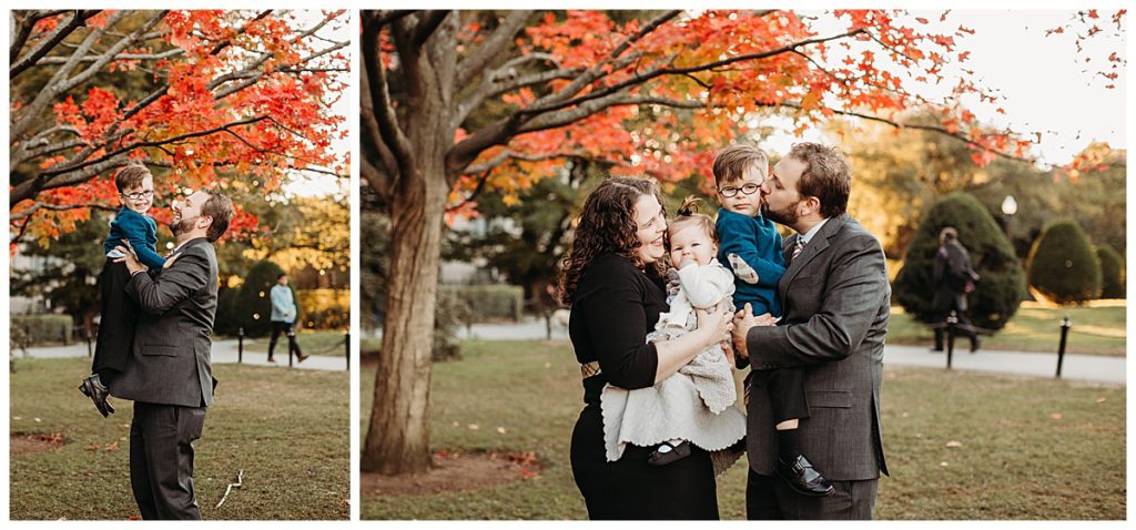 family-in-front-of-red-foliage-boston-family-photographer