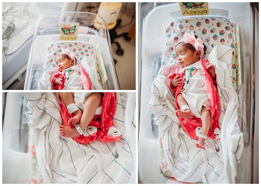 baby-girl-in-pink-in-hospital-bassinet-worcester-newborn-photographer