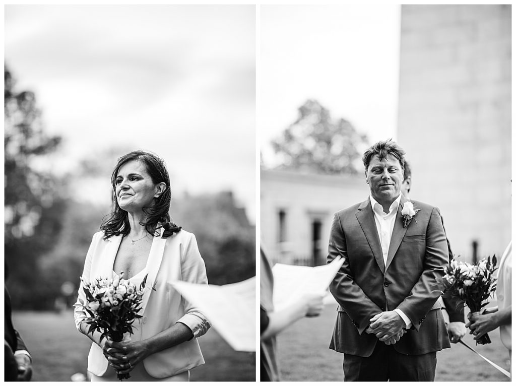 black and white portraits of a bride and groom