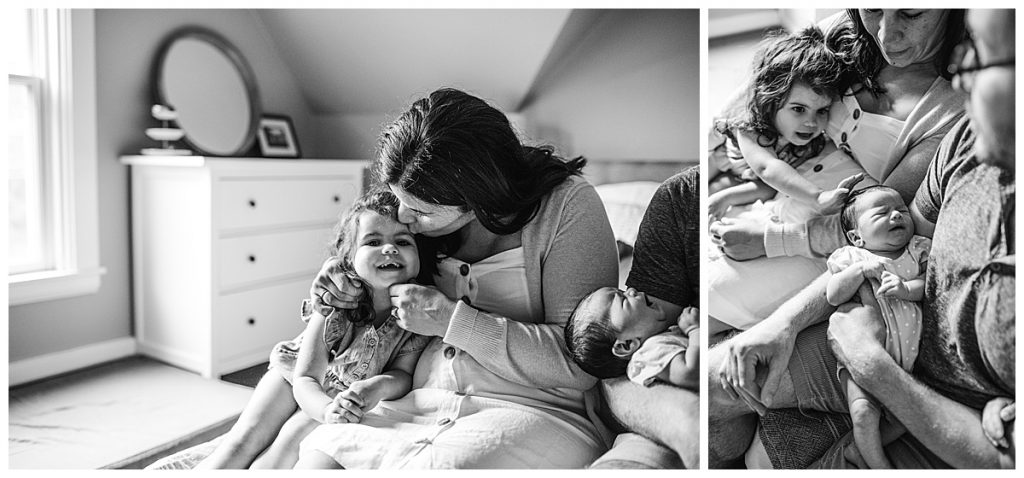black and white newborn photos in natick session