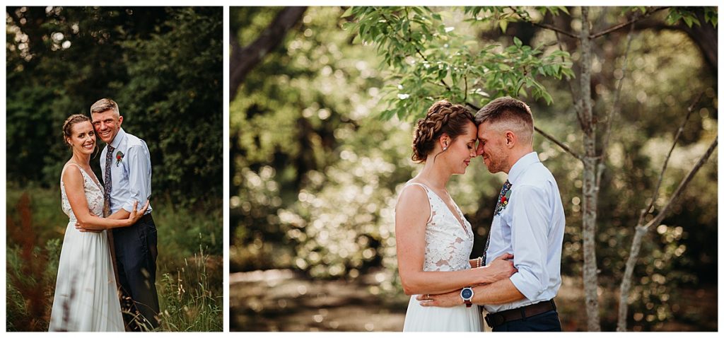 wedding couple portraits in the summer