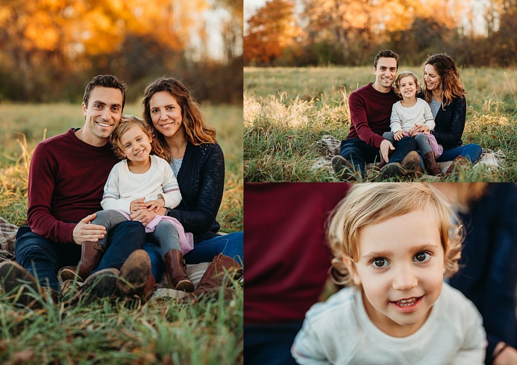 boston family in maroon outfits poses for photos