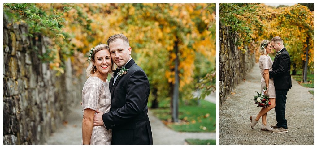 a couple gets married in the arnold arboretum