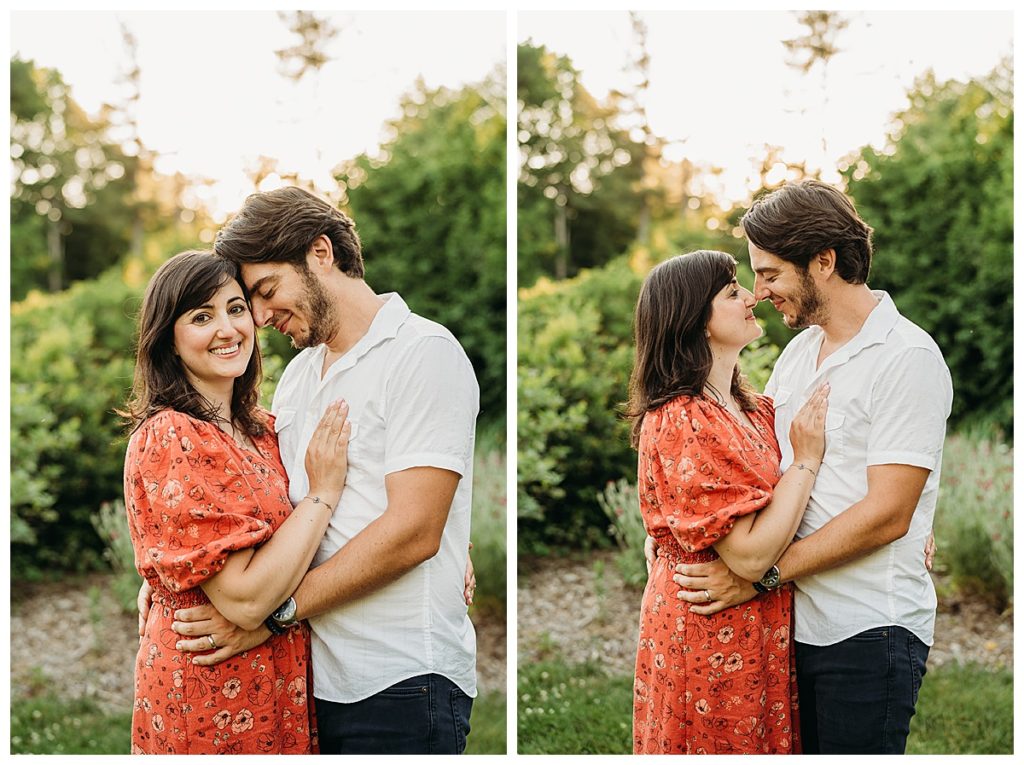 couple snuggles during family photoshoot
