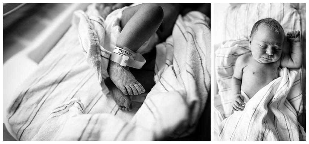 black and white images of newborn baby