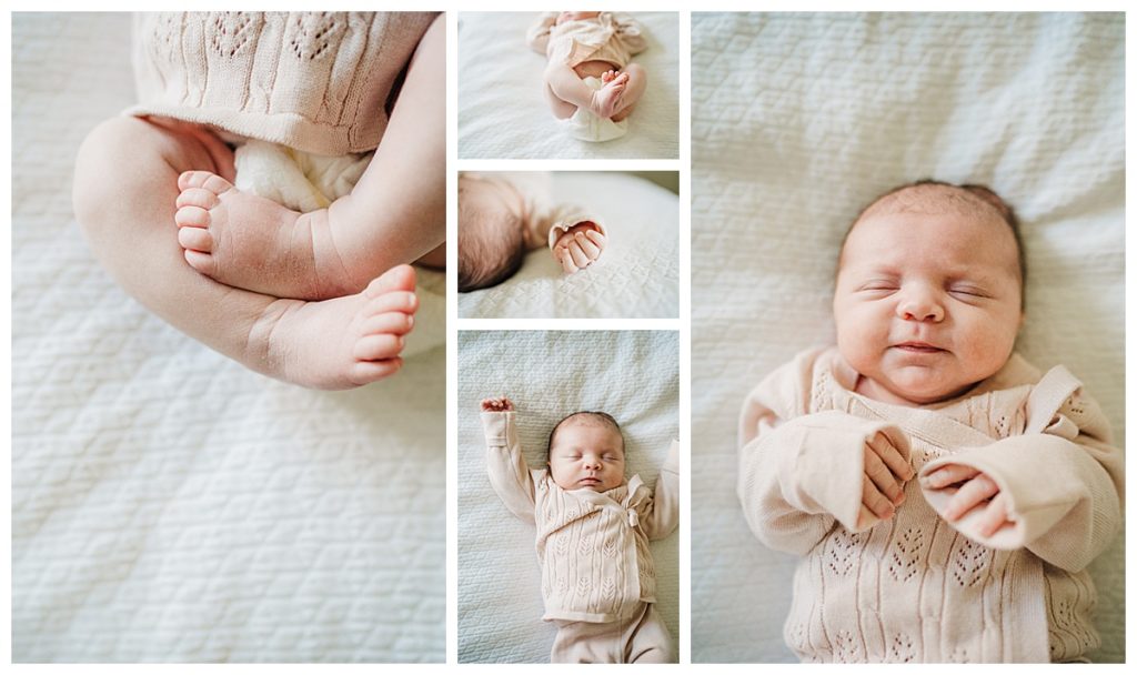 boston newborn photography session with vintage baby girl clothes