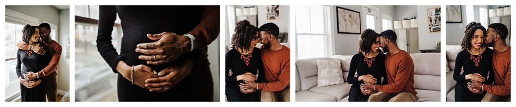 maternity lifestyle shoot in boston in winter