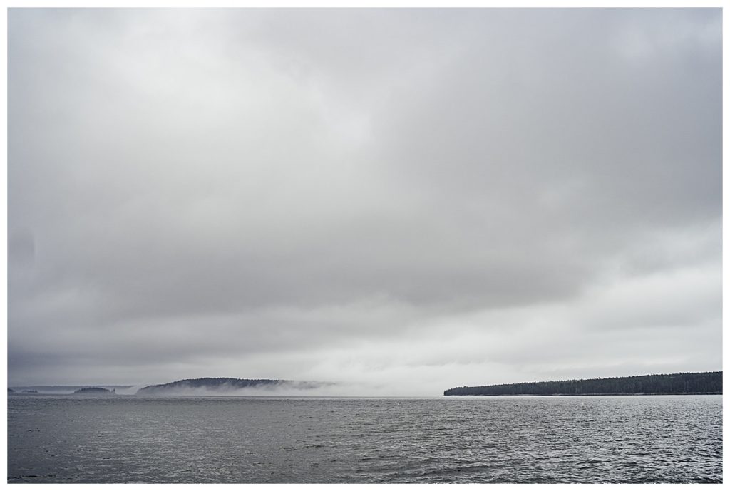 foggy islands off the coast of Acadia National Park