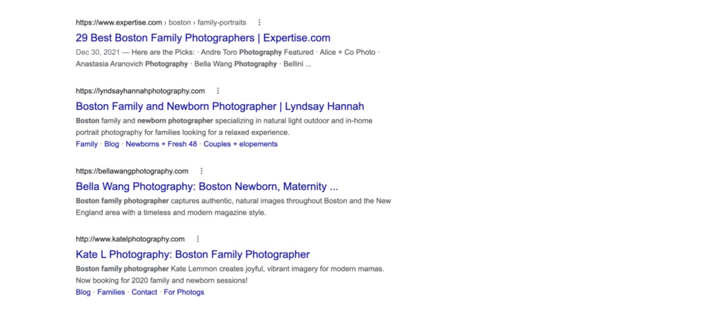 search results for the right family photographer