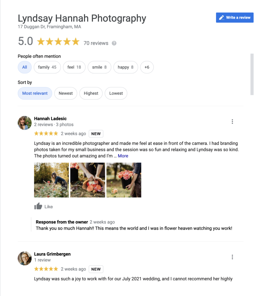 check google reviews to find the right photographer for your family 