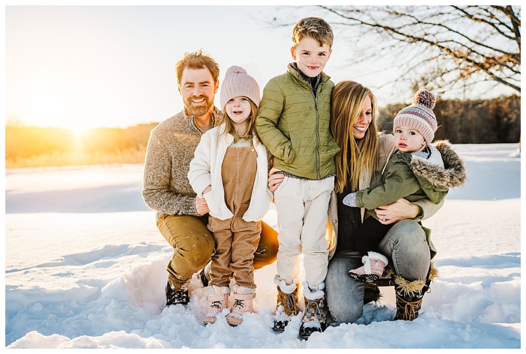 family photos in the snow