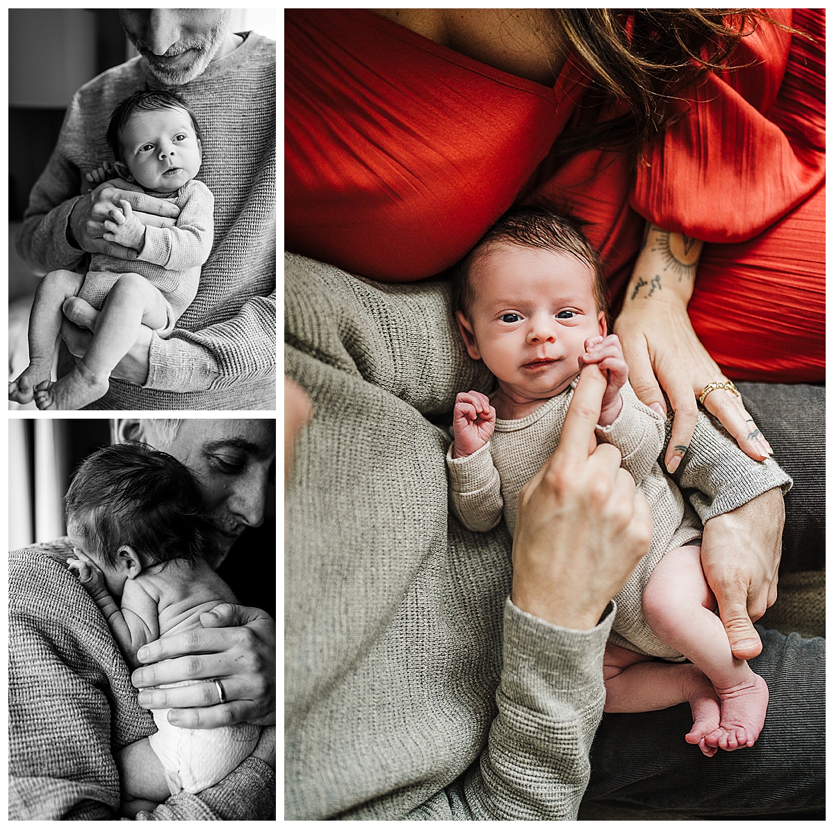 overhead shots of infant boy during newborn photos