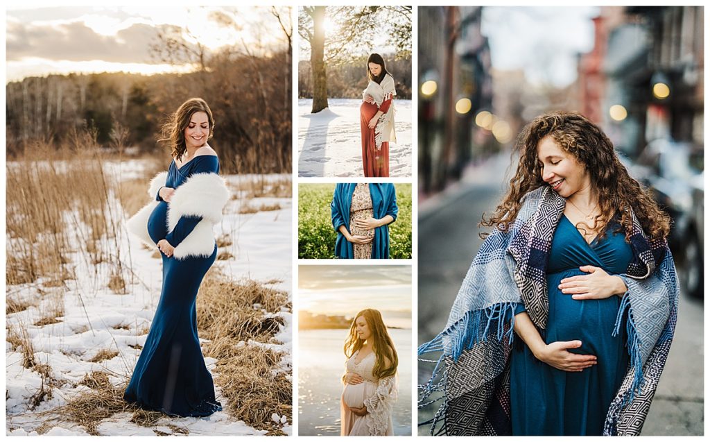 maternity clothes with shawl and drapes for texture