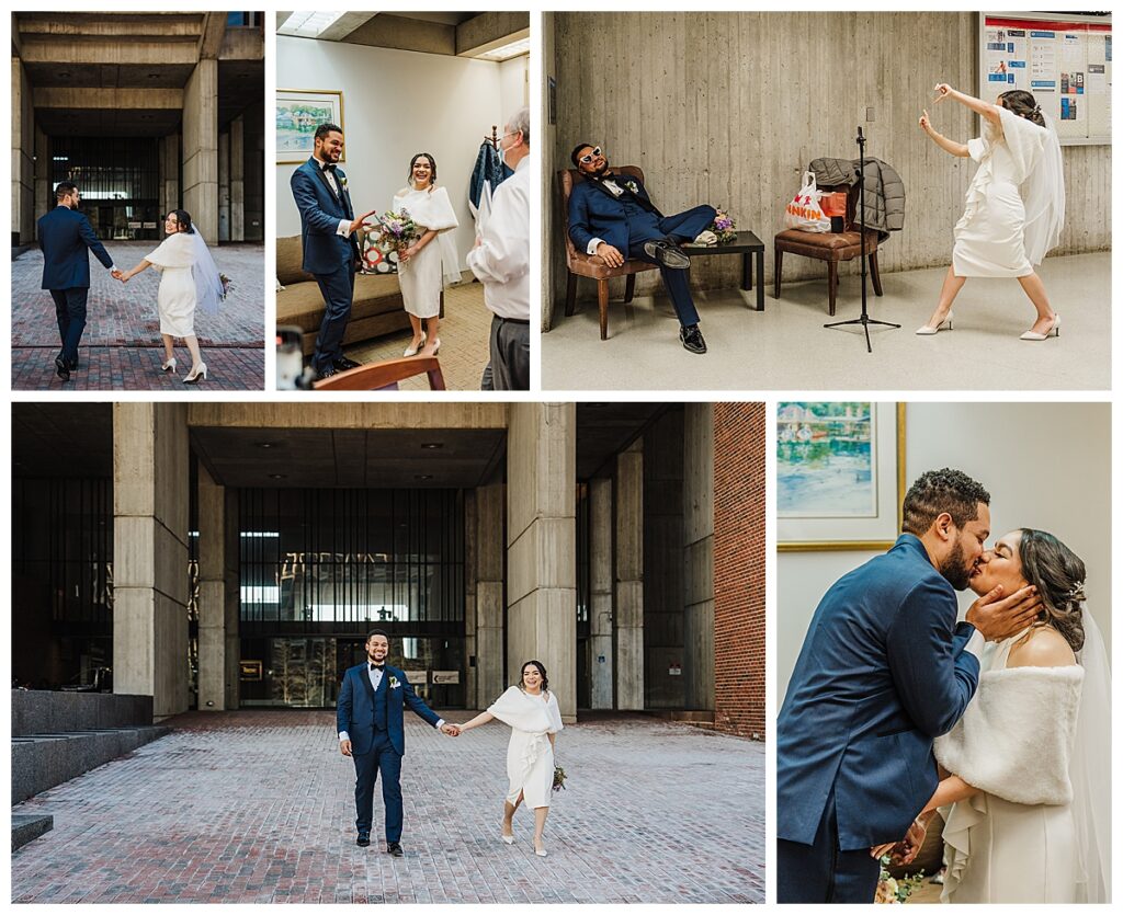 an elopement at the city hall in Boston.