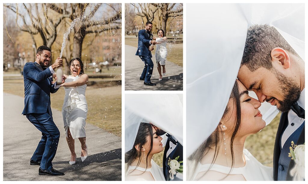 how to pop champagne for your elopement photos