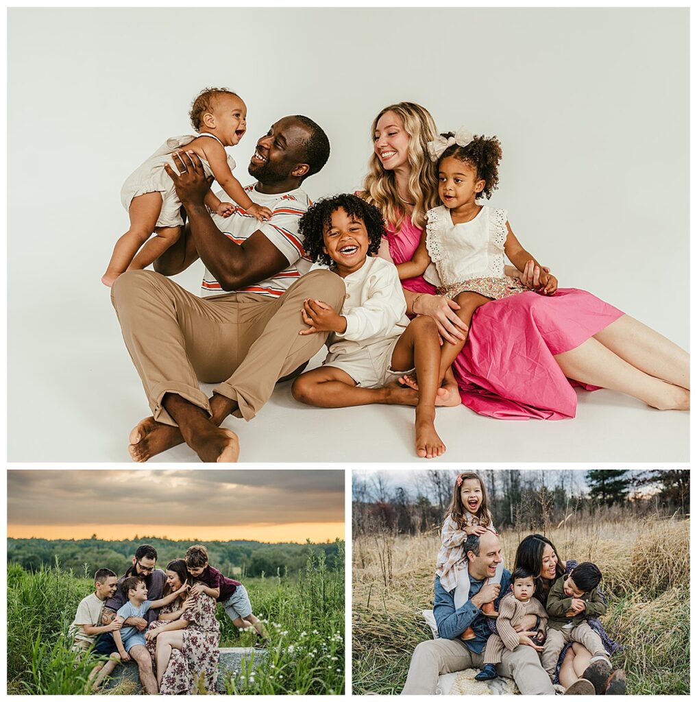 posing tips for a family of five with three kids