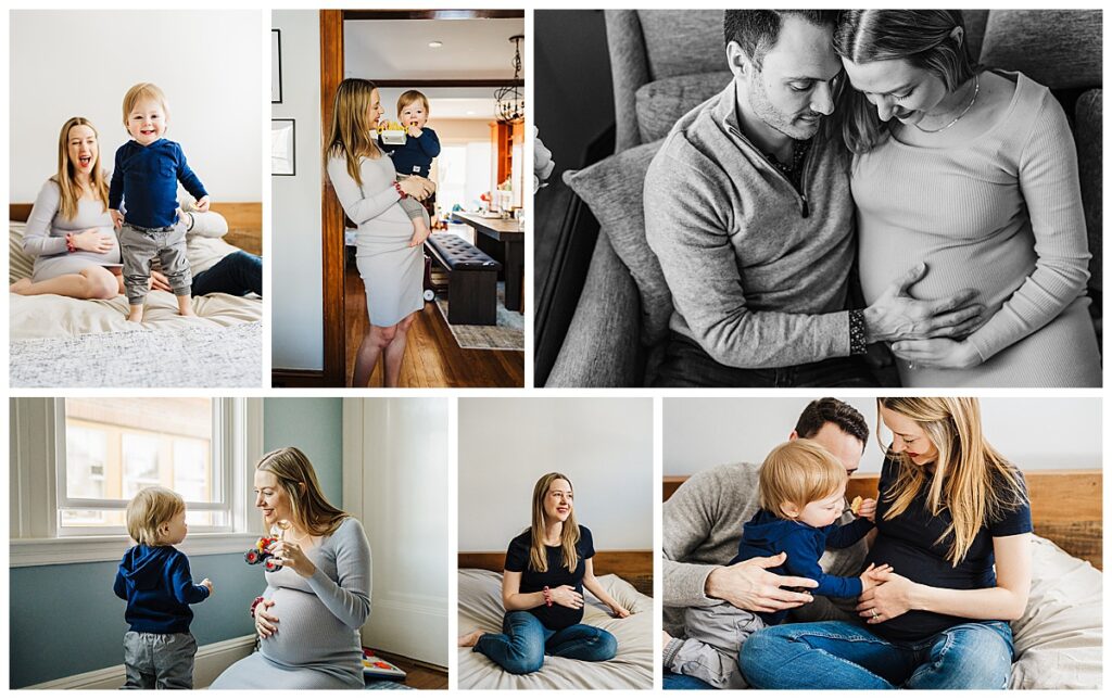 maternity photos in boston with a big sibling