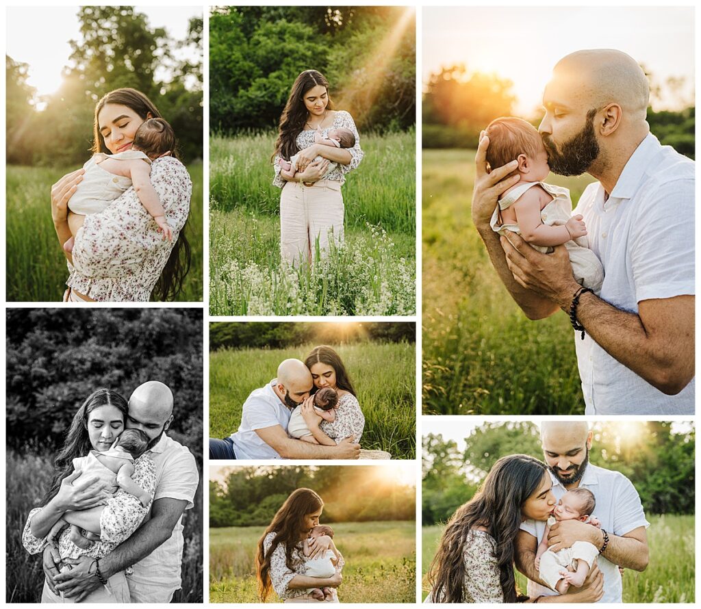 photos of an outdoor newborn session in boston during the summer months