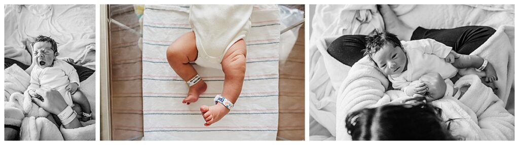 fresh 48 newborn gets photos taken at the hospital in boston