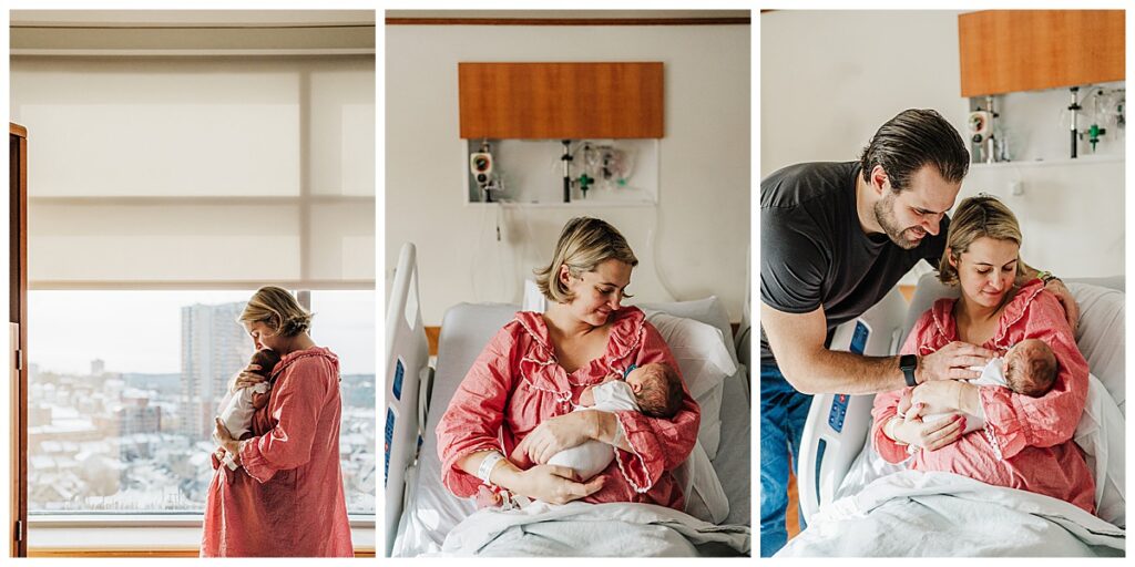 Boston family photographer captures first moments of baby during fresh 48 in hospital photos